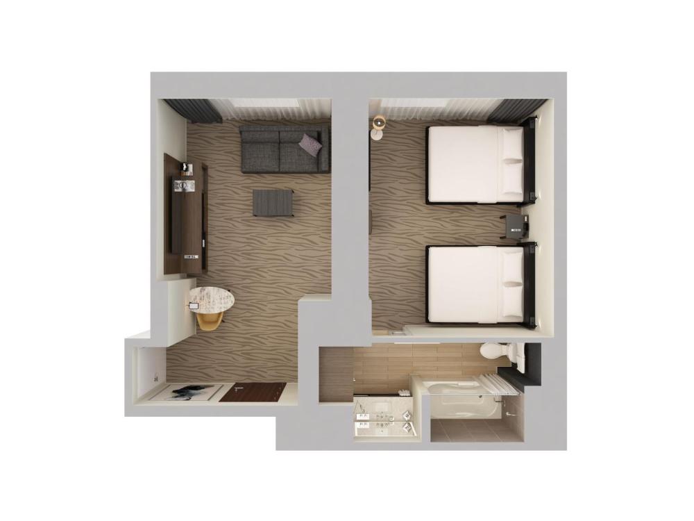 Double Room with Two Double Beds interior